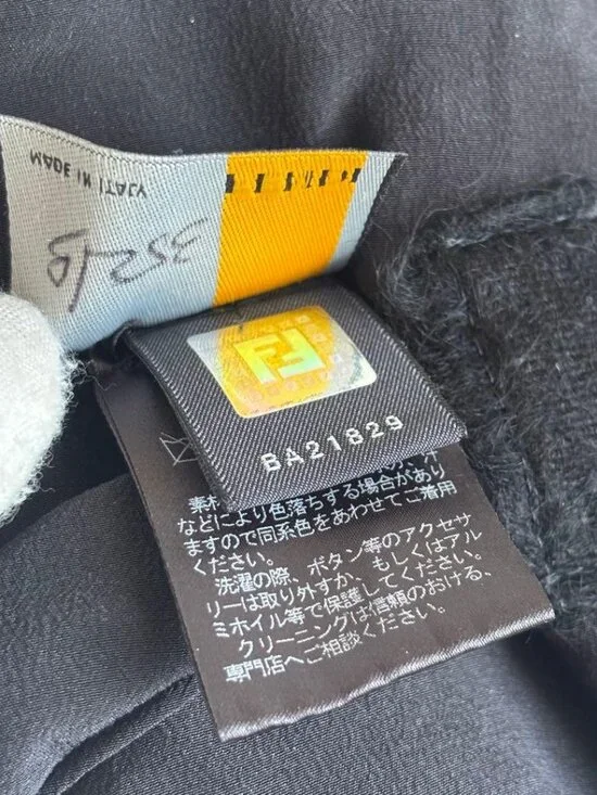 Fendi Fatipet Ribbon Shawl Black Scarf - Picture 9 of 13